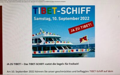 10. September: Das Tibet-Schiff der GSTF setzt um 14.00 Uhr seine Segel für TIBET!